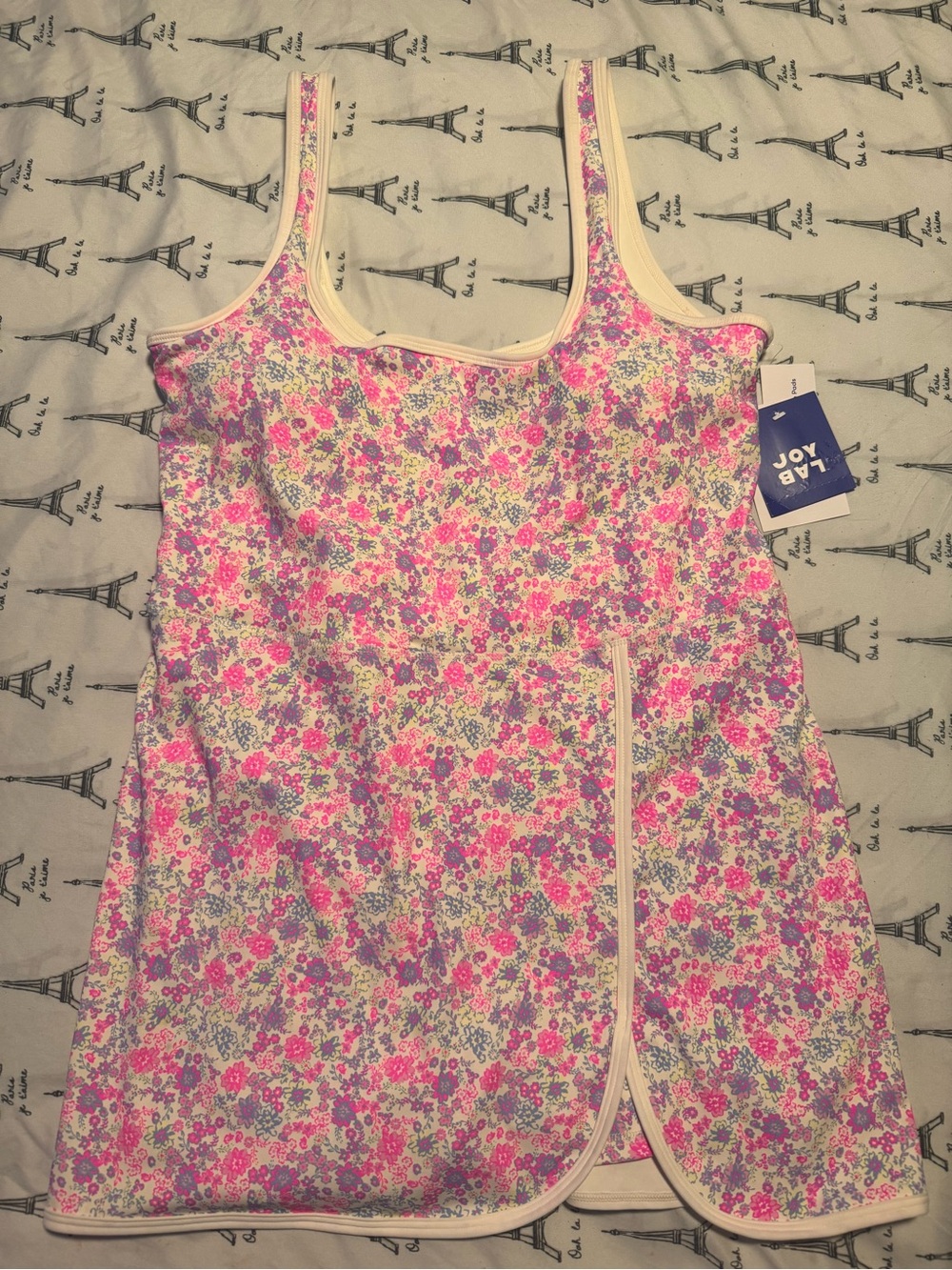 JoyLab Pink Floral Sleeveless Mini Dress